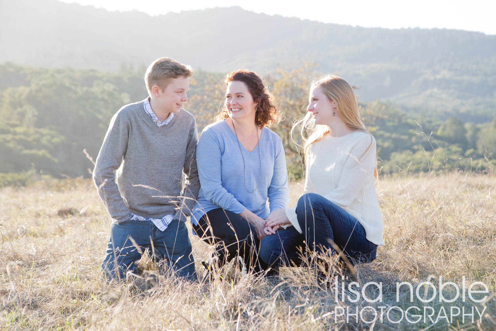 Family photographer has a photography session in the golden Bay Area hills